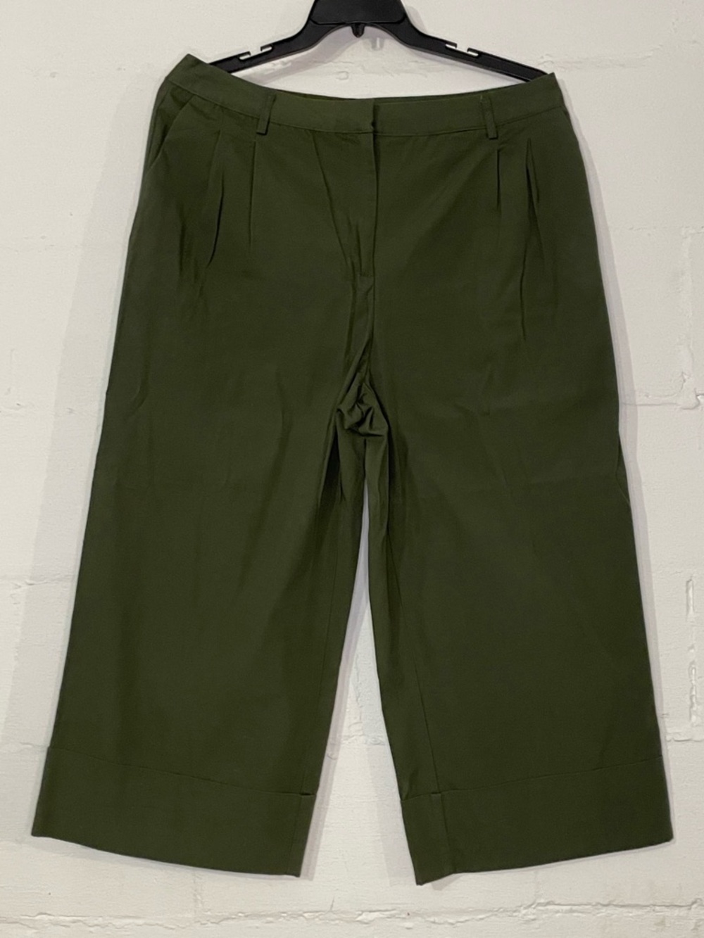 Who What Wear Olive Green High-Rise Wide-Leg Trousers